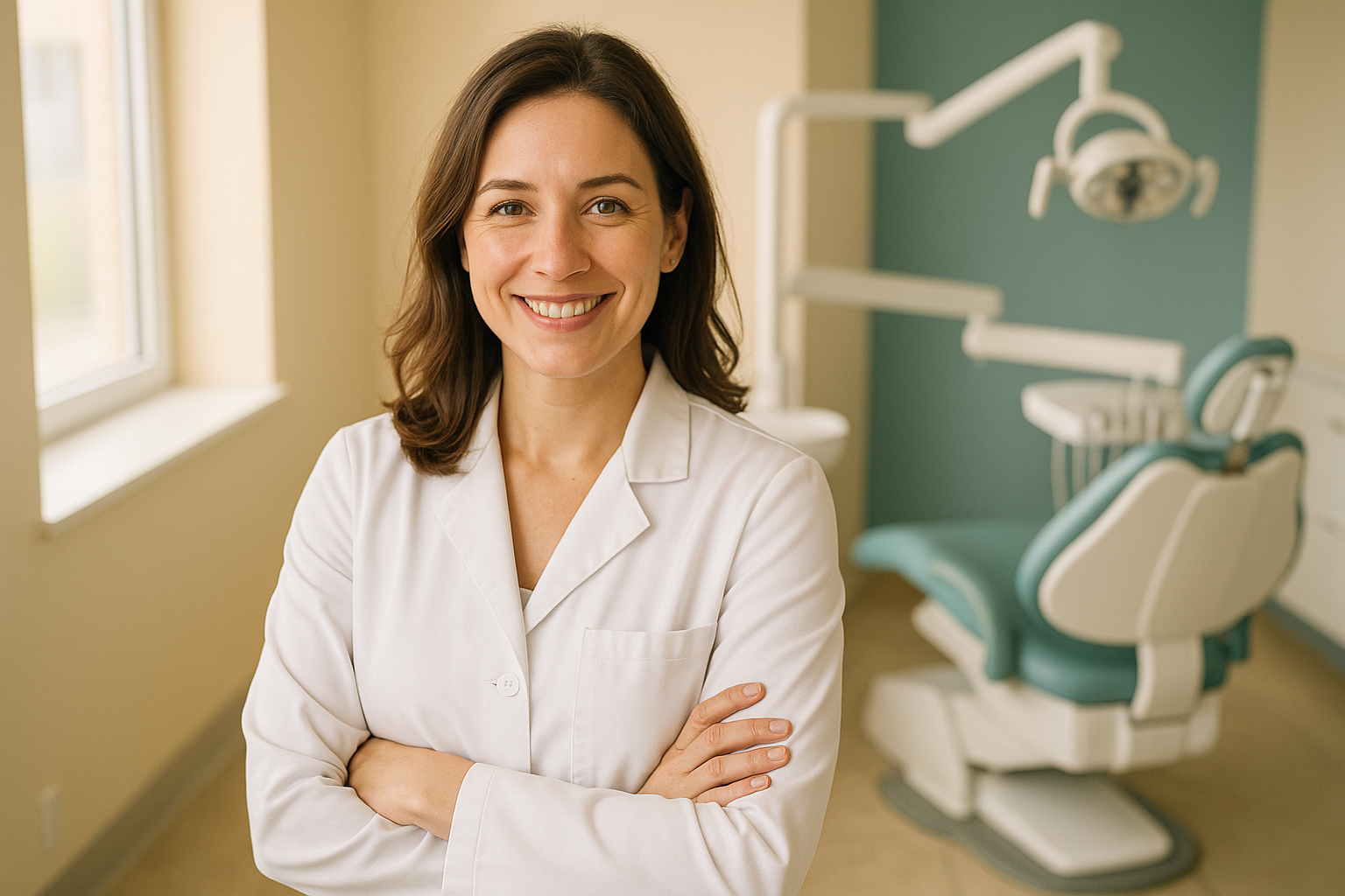 Dr. Rodriguez smiling in the office