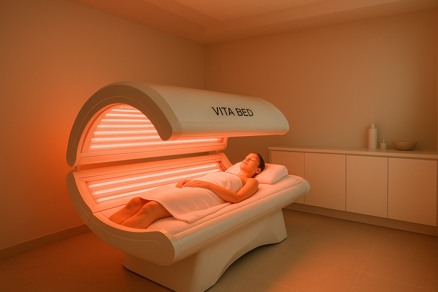 Vita Bed red light therapy session