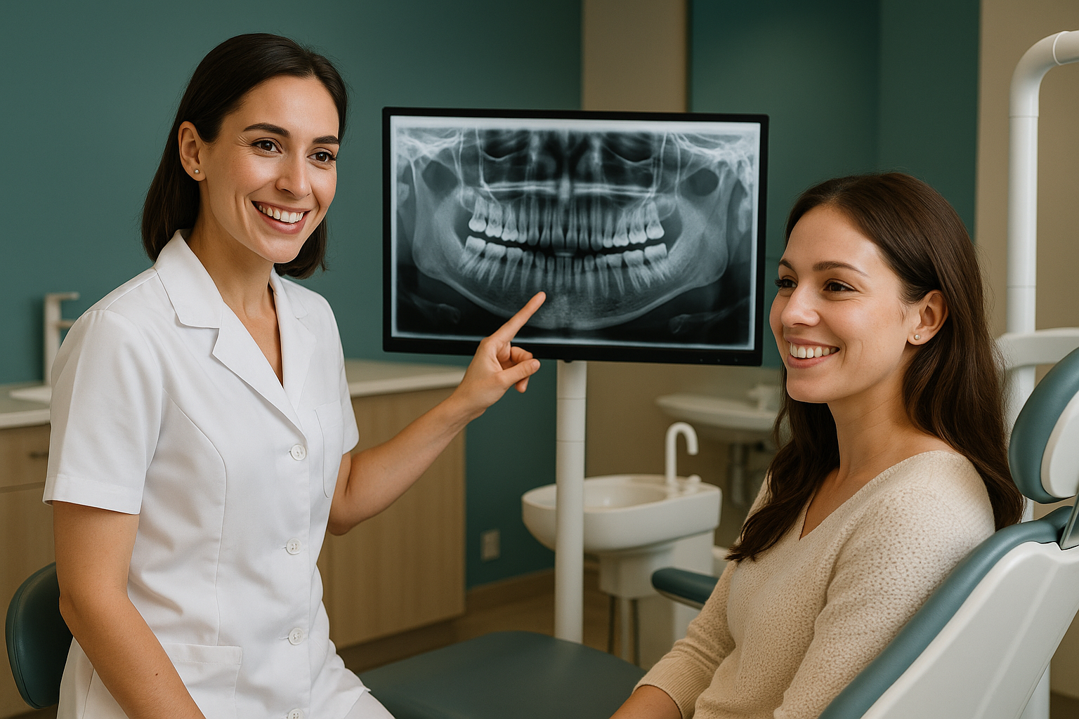 Dr. Rodriguez reviewing X-rays with a patient